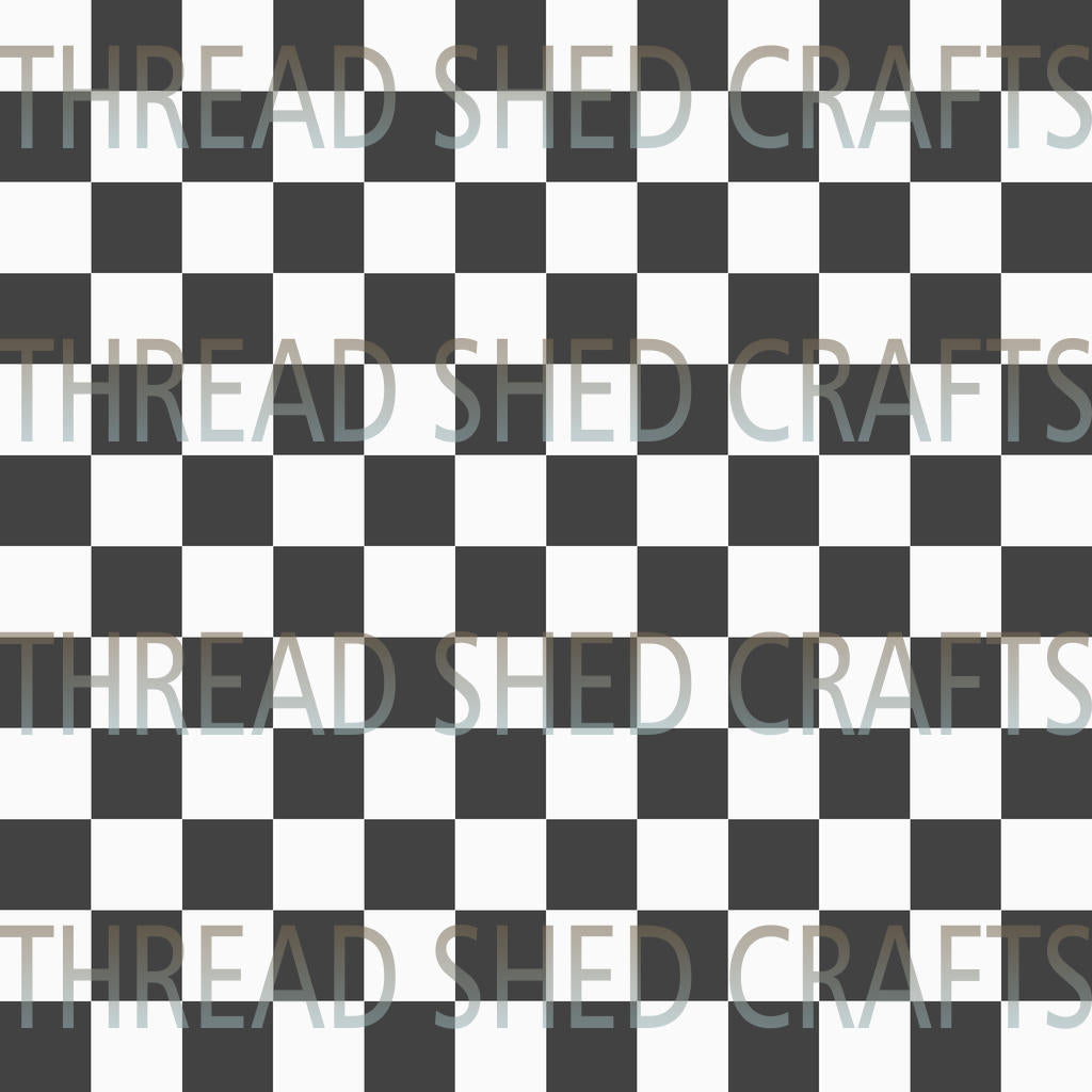 Charcoal Grey & White Checkered