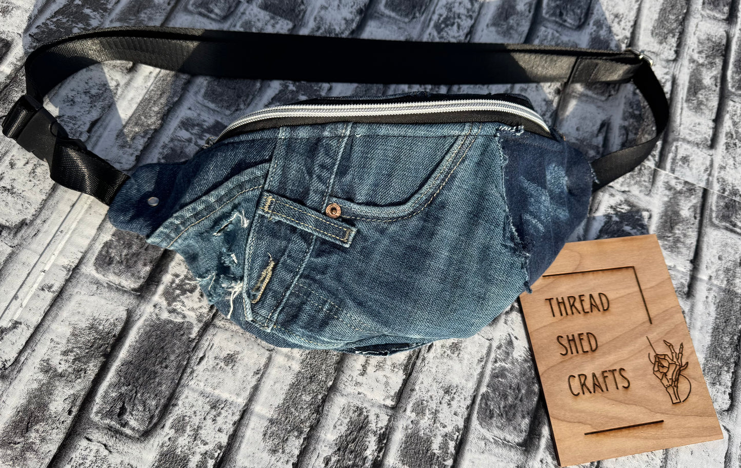 Upcycled Patchwork Denim Fanny Pack