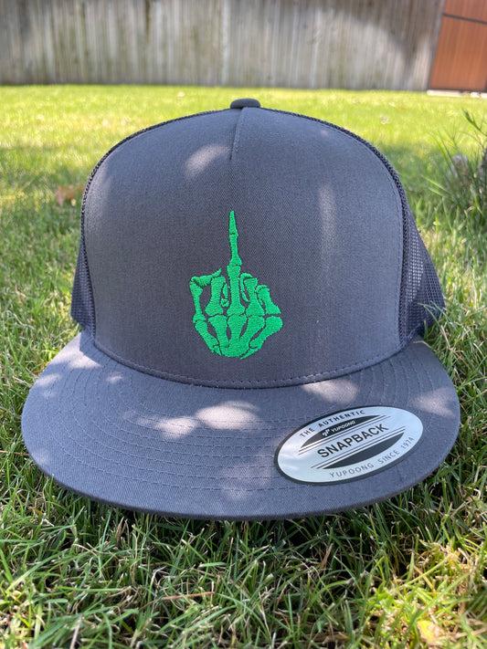 Skelly Middle Finger Embroidered Hat