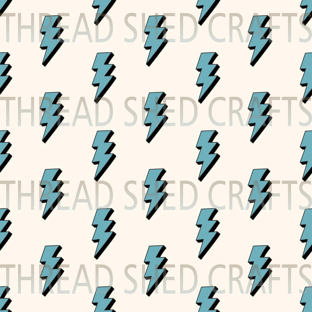 Teal Lightning Bolts