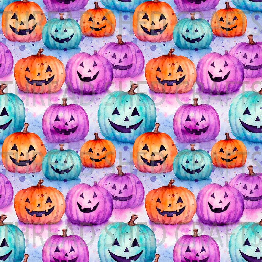 Watercolor Jack-o-lanterns