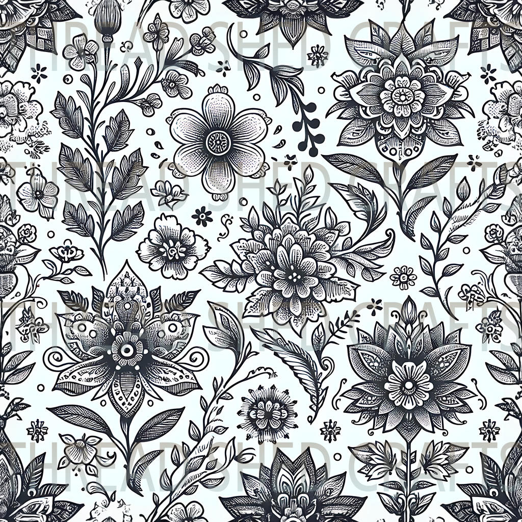 Black & White Paisley