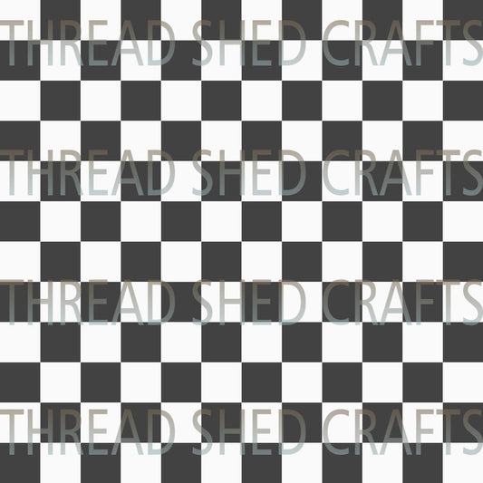 Charcoal Grey & White Checkered
