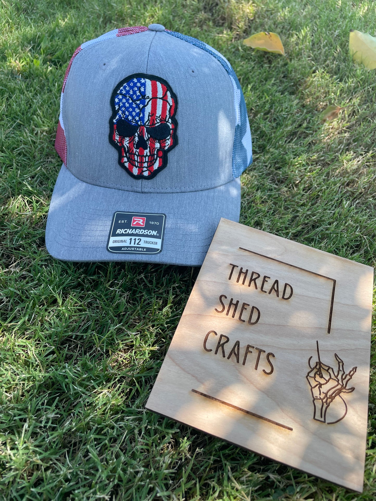 American Skull Patch Embroidered Hat