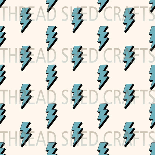 Teal Lightning Bolts
