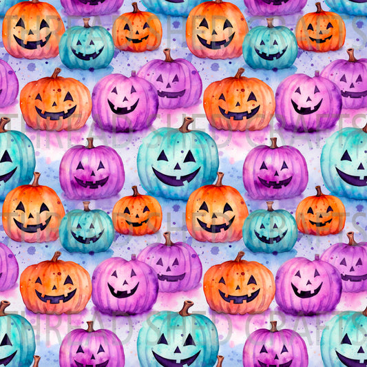Watercolor Jack-o-lanterns