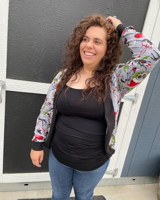 Spooky Christmas Curved Cardigan